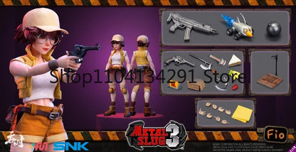 Bonecos de ação originais SNK Metal Slug Fio e Alice Sisters em escala 1/12 colecionáveis ERI006 ERI007 Boneco de ação de brinquedo