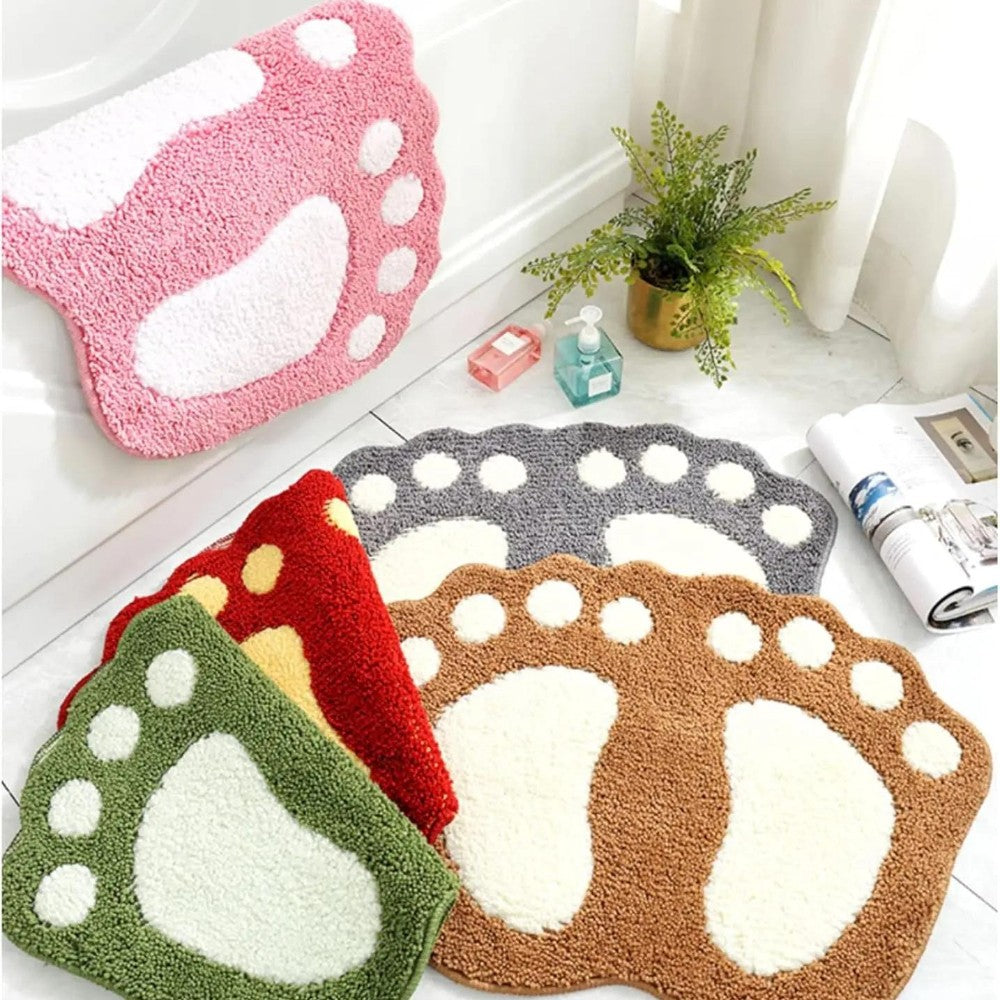 Cute Footprints Big Feet Bath Mats Pads Cartoon Style Toilet Non-slip Rug for Bathroom Carpet Floor Super Absorbent Mat Foot Rug