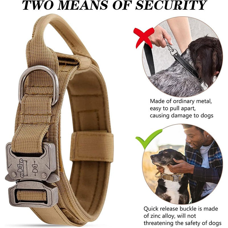 Coleira Tática Estilo Esportivo para Cães, Coleira Utilizável para Cães de Médio a Grande Porte com Capacidade de Tração para Adestramento Canino