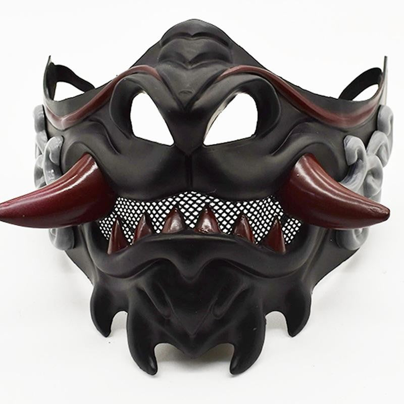 Japanese Samurai Ghost Devil Mask Halloween Devil Samurai Mask Role Playing Japanese Horror Killer Thick Plastic Mask Party Prop