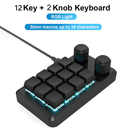 Programming Macro Custom Knob Keyboard RGB 3 Key Copy Paste Mini Button Photoshop Gaming Keypad Mechanical Hotswap Macropad