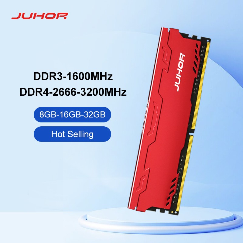Memória RAM de desktop JUHOR DDR4 16 GB 8 GB 32 GB 2666 MHz 3200 MHz DDR3 8 GB 1600 MHz DIMM Nova Memória RAM com dissipador de calor