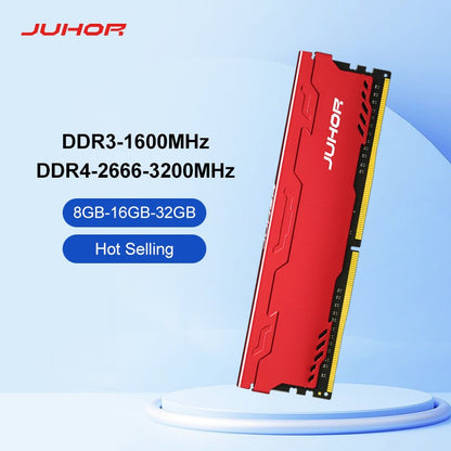 Memória RAM de desktop JUHOR DDR4 16 GB 8 GB 32 GB 2666 MHz 3200 MHz DDR3 8 GB 1600 MHz DIMM Nova Memória RAM com dissipador de calor