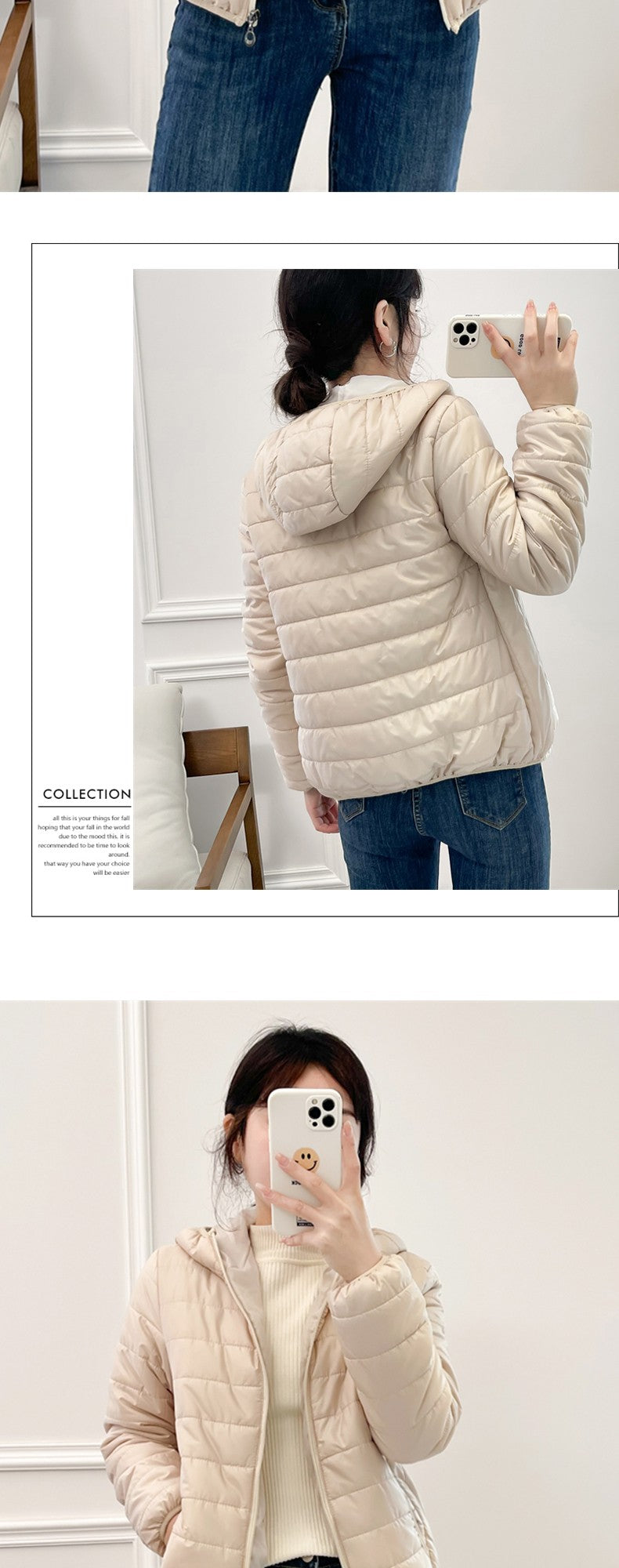 Minimalist Light Weight Women Down Cotton Jackets 2024 New Winter Korean Style Hooded Quilted Parkas Female Windbreaker Outwear