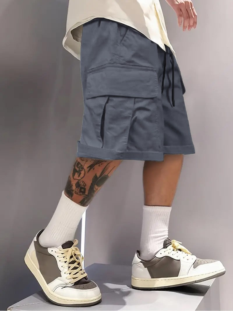 Summer Men's Cargo Shorts, Casual, Versatile and Fashionable, Three Colors Available, Multi-Pocket Design, Suitable for Casual Outings