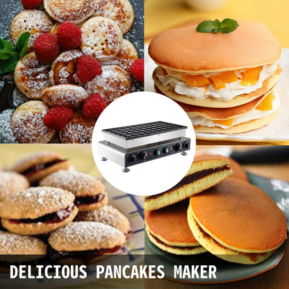 Commercial Electric Pancake Making Machine 50 Holes Waffle Maker Mini Dutch Pancake Maker Kitchen Home Appliance 110V 220V