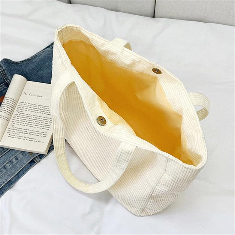 Women's Corduroy Shoulder Tote Bag, Casual Large Capacity Fashion Handbag for Going Out, Purses and Handbags Designer Bag