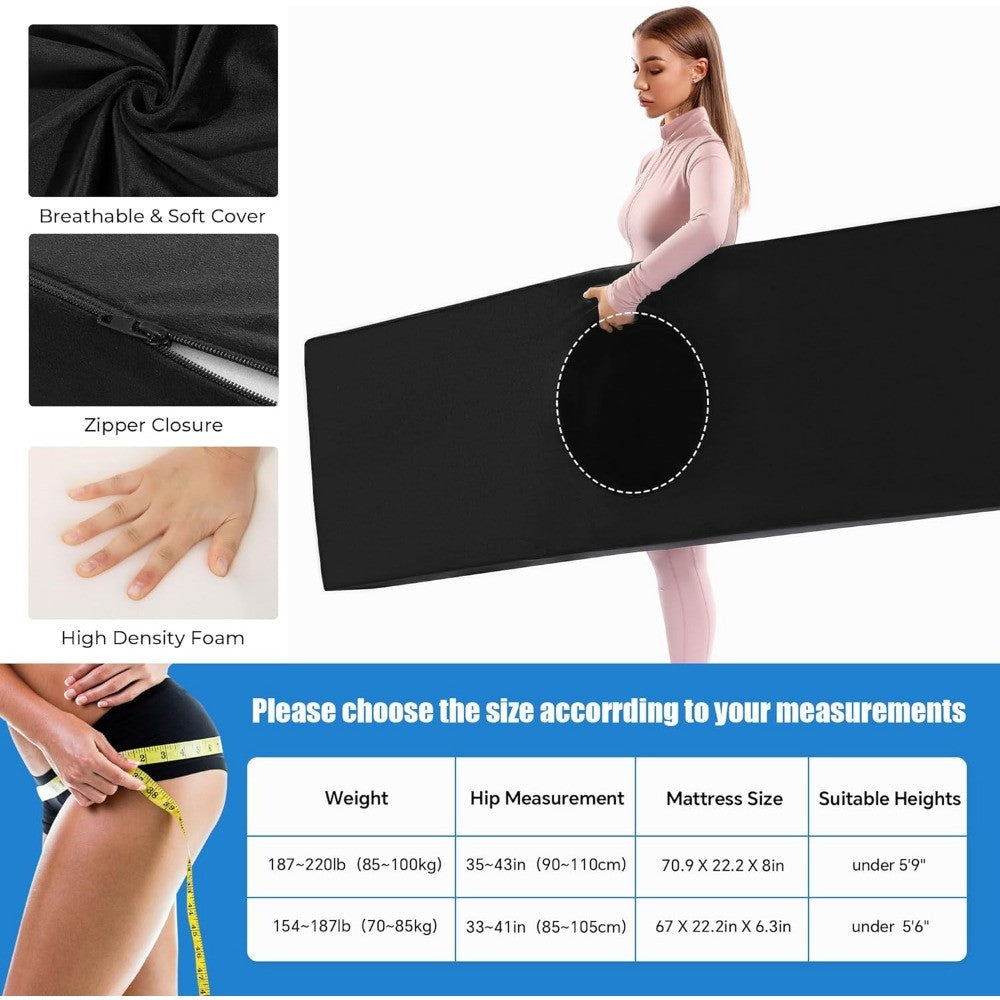 Cama pós-cirúrgica para BBL com orifício para dormir confortavelmente, colchão de espuma de alta densidade para recuperação de BBL, suporte para Brazilian Butt Lift