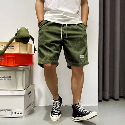 Men's Summer Shorts Corduroy Short Pants Baggy Loose Basketball Shorts Casual Male Sweatpants Elastic Waist Sports Shorts