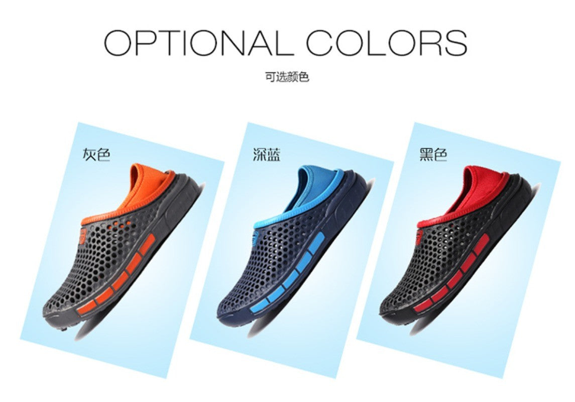Men's and Women's Summer Sandals Clogs Casual Round Toe Slip on Outdoor Geometric Pattern Anti-slip Beach Hole Shoes Plus 46 47