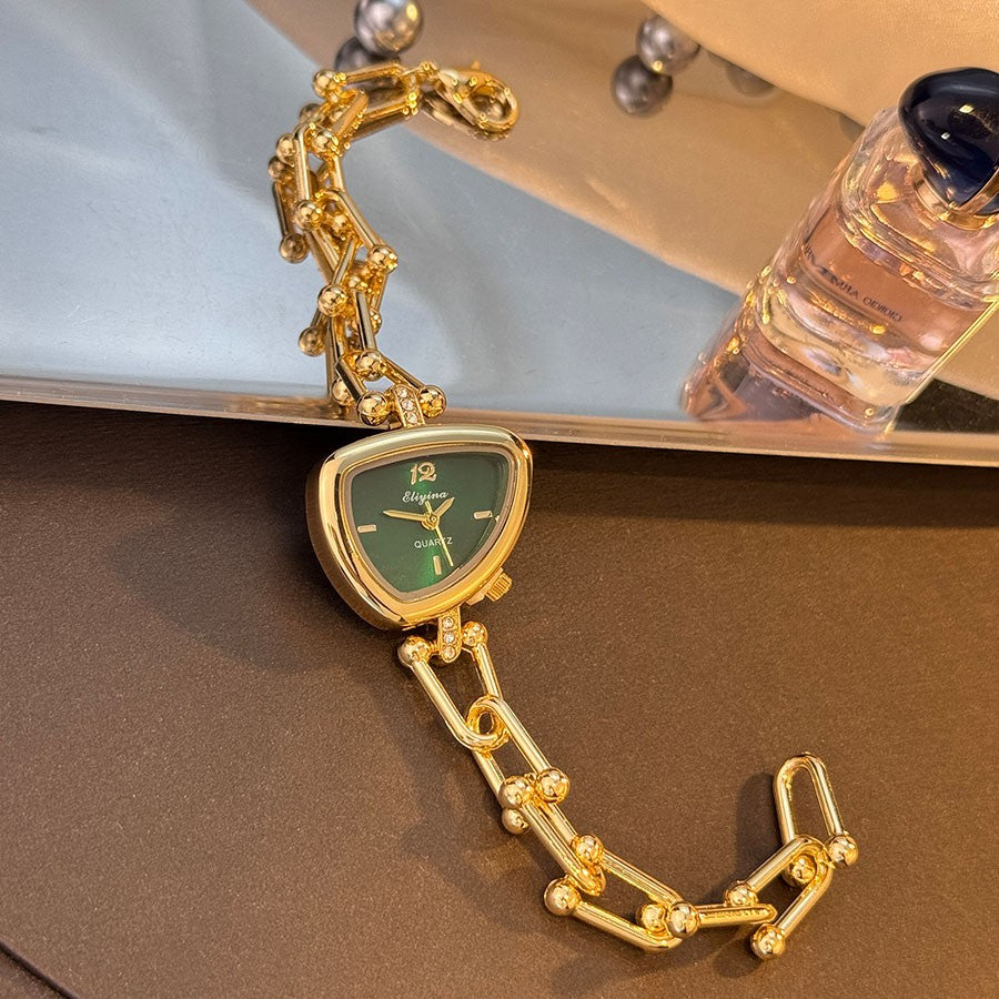 Ladies' Fashionable Trendy U-Shaped Quartz Watch with New Polygonal Alloy Case Must-Have Accessory for Trendy Outfits