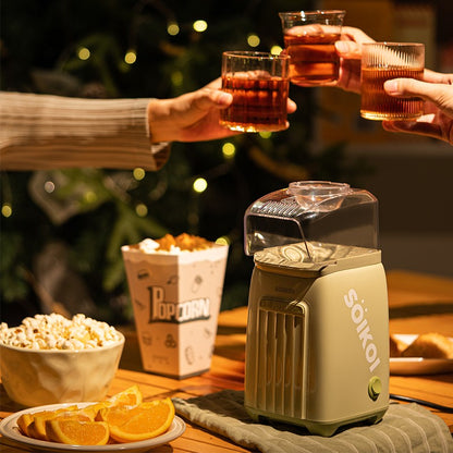 220V SOIKOI Mini Popcorn Maker Automatic Home Machine for Kids Corn Popper AD