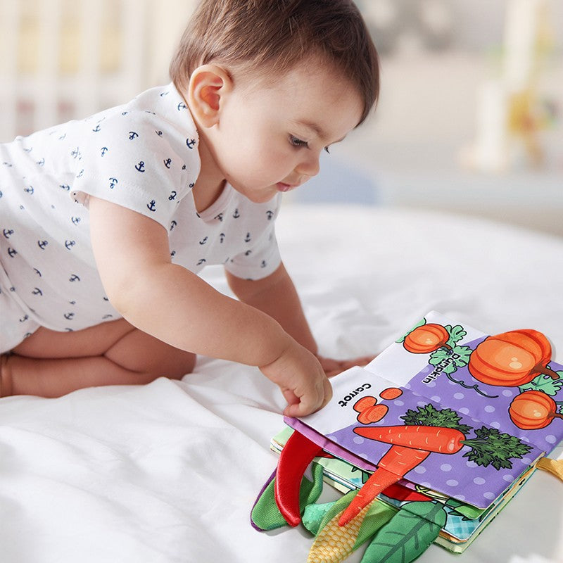 Baby Cloth Book 6-page 0-3 Year Old Infant Early Education Toys Vegetable Enlightenment Cognition Cloth Book Baby Toys
