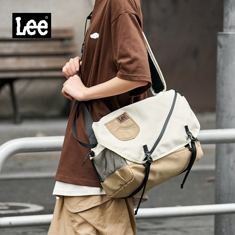 LEE Unisex Waterproof Nylon Travel Crossbody Shoulder Bag Women Man Casual Large Flip Messenger Bag Student Satchel School Bag