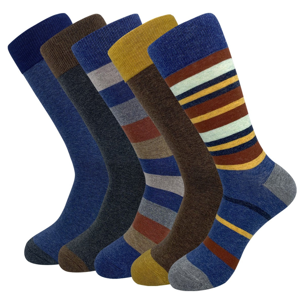 5 Pairs Mens Dress Socks Plus large Size?High Quality Combed Cotton Crew Socks?Black Cool Argyle Breathable Casual Socks for men