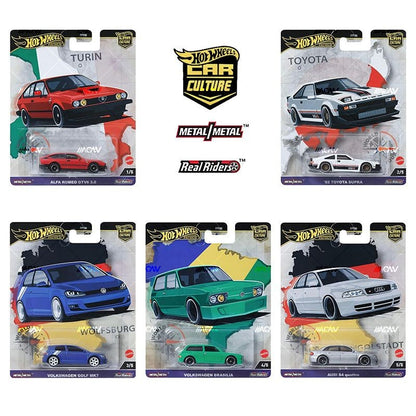 Hot Wheels Premium Car Culture World Tour 1/64 Diecast Volkswagen Golf Brasília Audi S4 Quattro Alfa Brinquedo Veículo Modelo