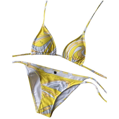 Luxury Design Women's Sexy Small Chest Push-up Kini Set Swimsuit Brand Beach Swimsuit Print Belly-covering Slimming Swimsuit