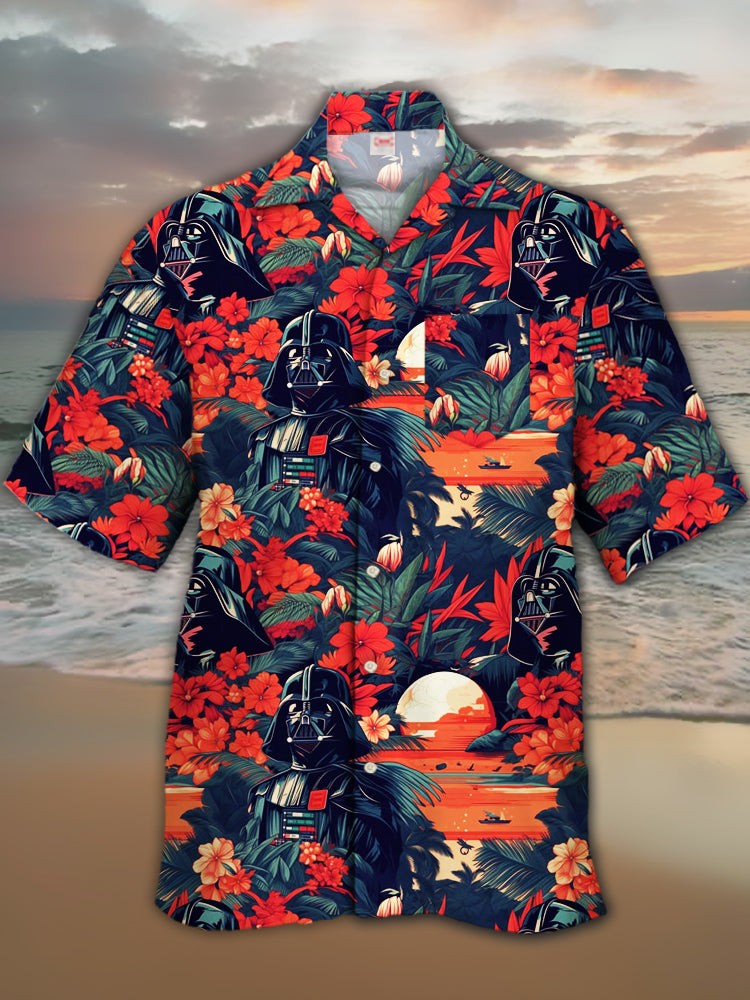 2024 Fashion Ukiyo-E Tropical Floral And Sci-Fi Space Samurai Printing turndown Collar Hawaiian Short Sleeve Shirt casual shirts