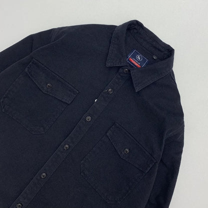 May Khaki heavy cargo double-pocket shirt men's cotton wash wool long-sleeved Japanese vintage loose coat