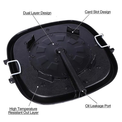 DEOUNY Korean BBQ Grill Pan with Maifan Stone Coated Surface Non-Stick Camping Frying Pan Portable BBQ Grill Plate for Outdoor