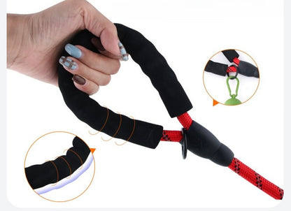 Coleira redonda de nylon reflexivo de seda para cães de médio e grande porte, corda de puxar para passear com cães