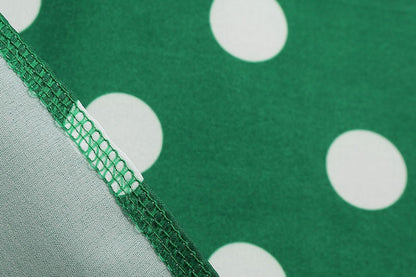 Elegant Women Summer Dress Puff Short Sleeve Polka Dot Peter pan Collar Vintage A-line Midi Long Party Sundress