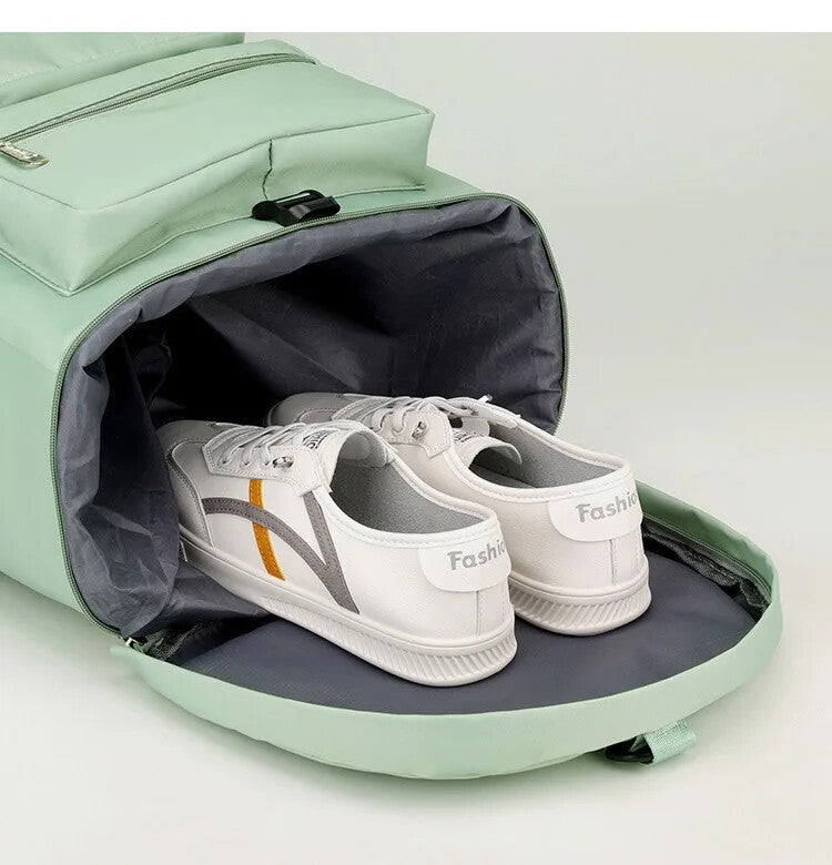 Mochila de Viagem Grande, Moderna e Simples com Compartimento Independente para Sapatos, Bolsa Casual Multibolsos para Viagens Curtas