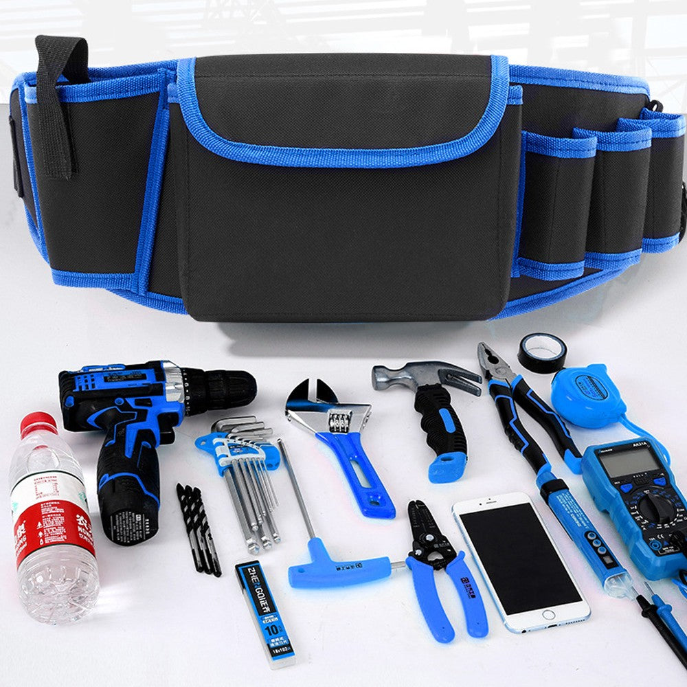 Hardware and electric Tool Bag Multifunction Oxford Cloth Thickened Maintenance Aerial Work Pocket Portable Tool Pocket Waistbag