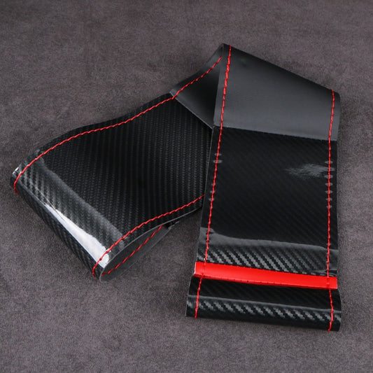 DIY Car Steering Wheel Cover Carbon Fiber Black Superfiber Leather 38cm Hand-Sewn Vehicle Wheel Wrap Comfortable Grip Anti-slip