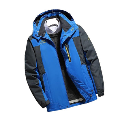 New Winter Lightweight Men's Windbreaker Sports Casual Coat, Blue Waterproof Jacket (this Jacket Has A Fleece-lined Version)