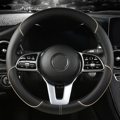 Capa de Volante de Couro All Seasons Diamond Ajuste Universal para 14,5-15 polegadas Capa de Couro Durável Design com Veias Antiderrapantes