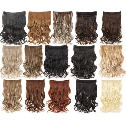 Fio Invisível em Apliques de Cabelo Sintético Ondulado 2 Presilhas em Apliques de Cabelo 45cm Fio de Nylon Peça de Cabelo Sintético para Mulheres