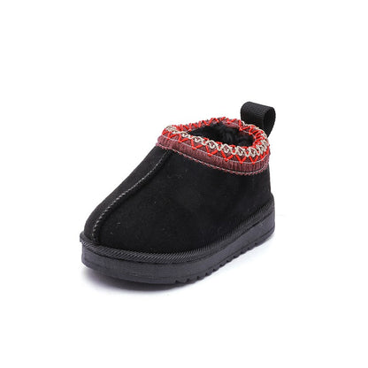 New Fashion Children's Ankle Boots Soft Winter 2025 Causal Girls Cotton Shoes Solid Color Kids School Plush Boots Warm Versatile