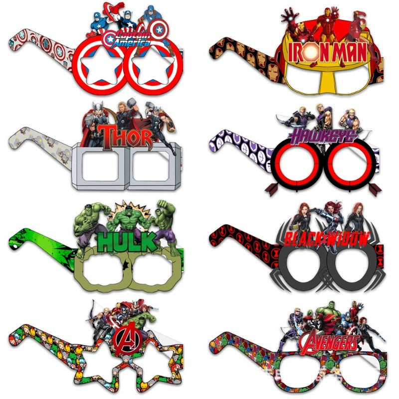 Marvel Spiderman Glasses Party Decoration Set Birthday Gift Party Halloween Cool Accessories Favorite Ornament for Boy 8/16Pcs