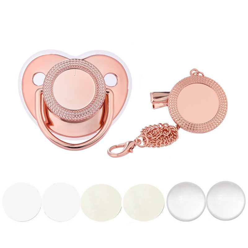 New Blank Baby Pacifier Clip Holder Set Personalized Newborn Dummy BPA Free Luxury Silicone Infant Teether Baby Soother