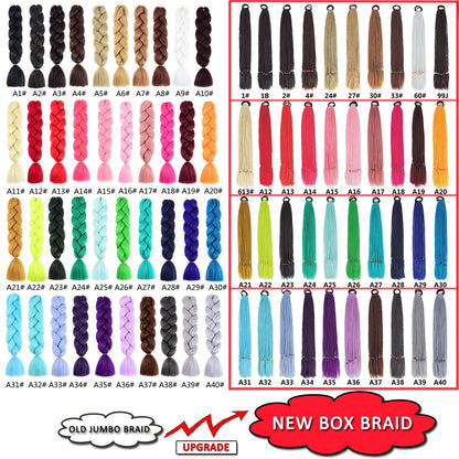 Cabelo Sintético Trança Jumbo 24 Polegadas Ombre Jumbo Extensão de Cabelo para Mulheres Tranças DIY Roxo Rosa Amarelo Cinza Lihu