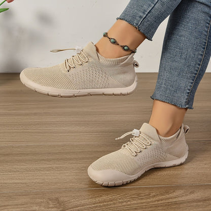 Casual Women's Wide Fit Sneakers Flats Minimalist Breathable Wide Width Sneakers Mesh Barefoot Walking Shoes