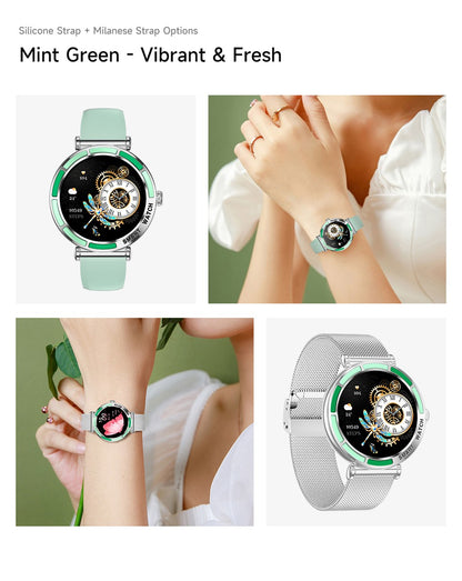 2025 Novo Smartwatch Feminino da Moda Tela HD 360*360 Pulseira Esportiva Mostrador Personalizado Frequência Cardíaca Chamada de Voz Smartwatch Para Android iOS