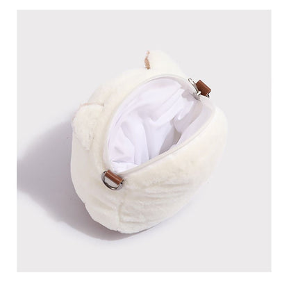 Fashion Furry Plush Kitten Handbag High Appearance Level Soft Cat Clutch Bag Adorable Crossbody Bag Girl's Gift