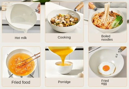 Ceramic Non-Stick Pan Frying Pan Wok Pan Home Steak Skillet Pancake Fried Induction Cooker Gas Stove Special Saucepan Nonstick