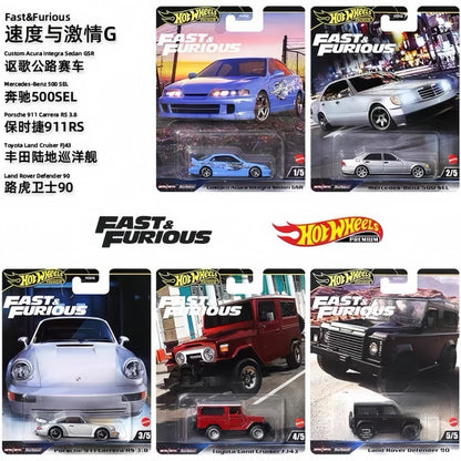 New Hot Wheels Fast & Furious Mercedes-Benz Porsche 911 1:64 Diecast Vehicle Model Car Land Rover Defender Toyota Toys Boys Gift