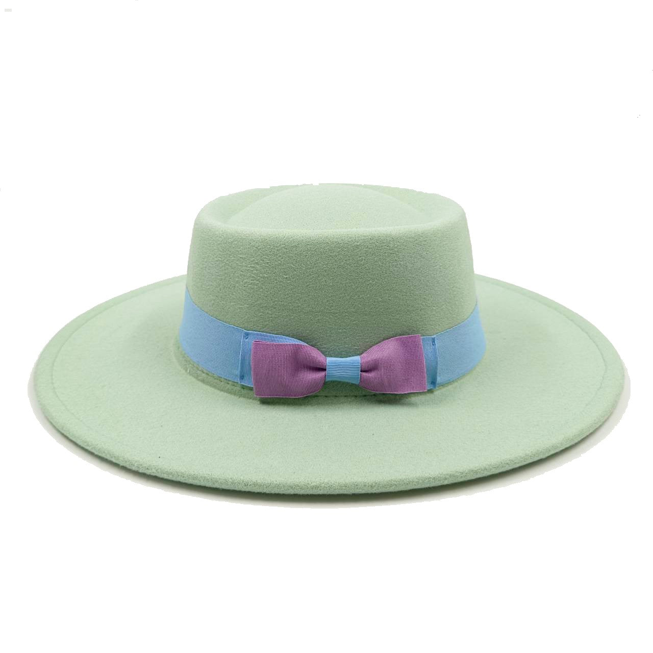 2022 new oversized edge flat top hat retro French felt hat outdoor sun hat women's big-brimmed fedora hat