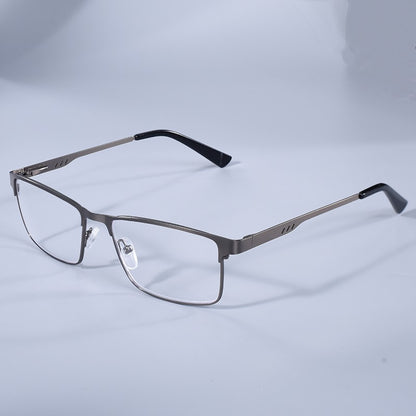 Homens Quadrados Metal Armação Grande Leitura Dobradiça de Mola Óculos de Presbiopia Bloqueio de Luz Azul Proteção Ocular Óculos +75+125+175+4