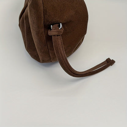 Retro Suede Leopard Print Saddle Bag for Women, Trendy Autumn and Winter Fashion, Underarm Bag, Large Capacity Handbag