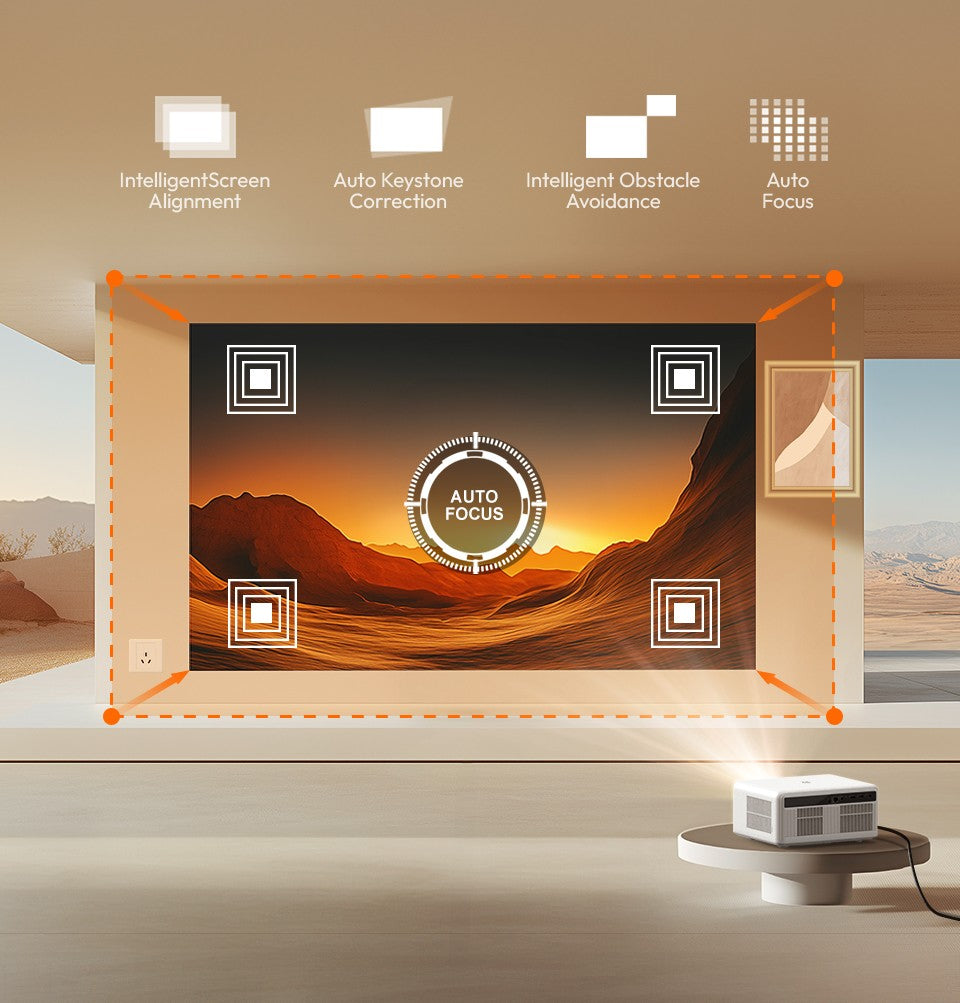 Projetor BYINTEK LOVE U14 Full HD 1080P 4K Smart Bluetooth WiFi 6 Suportado 1250 ANSI Foco Automático para Cinema em Casa