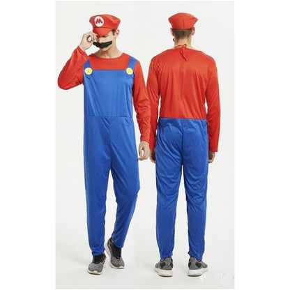 Disguised men's Luigi luxury adult clothing super brother clothing role-playing fancy dress set men's and women's hats and beard