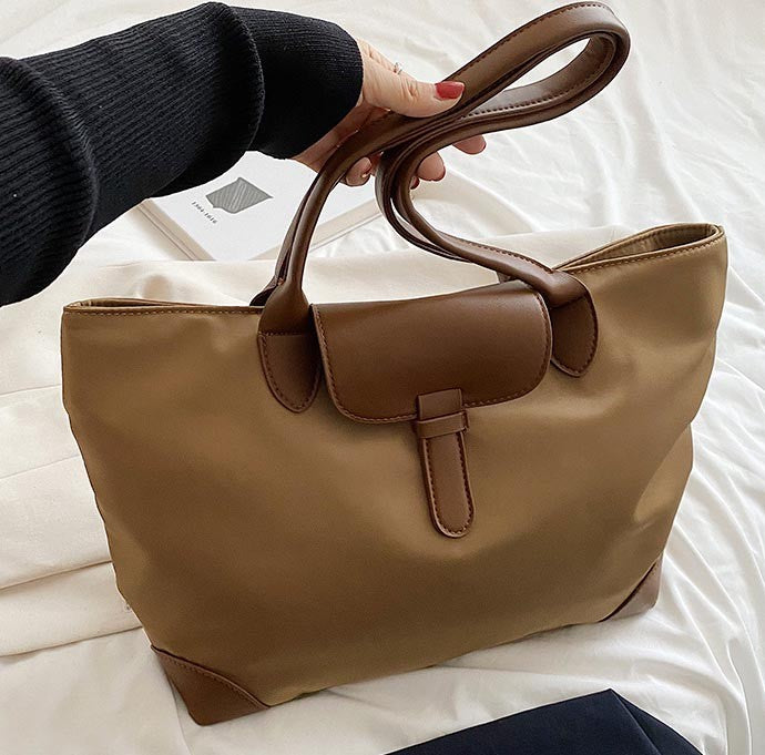 JIOMAY 2025 New Women's Brown Large Capacity Shoulder Bag Casual Simple Handbag Sport Portable Tote Bag for Daily Use