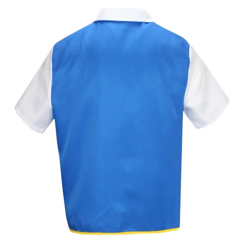 Anime Blue JacketP-PokemonING Go Men Cosplay Costume Boys Ash Ketchum For Halloween Party Trainer Gloves Cap Set Christmas Gift
