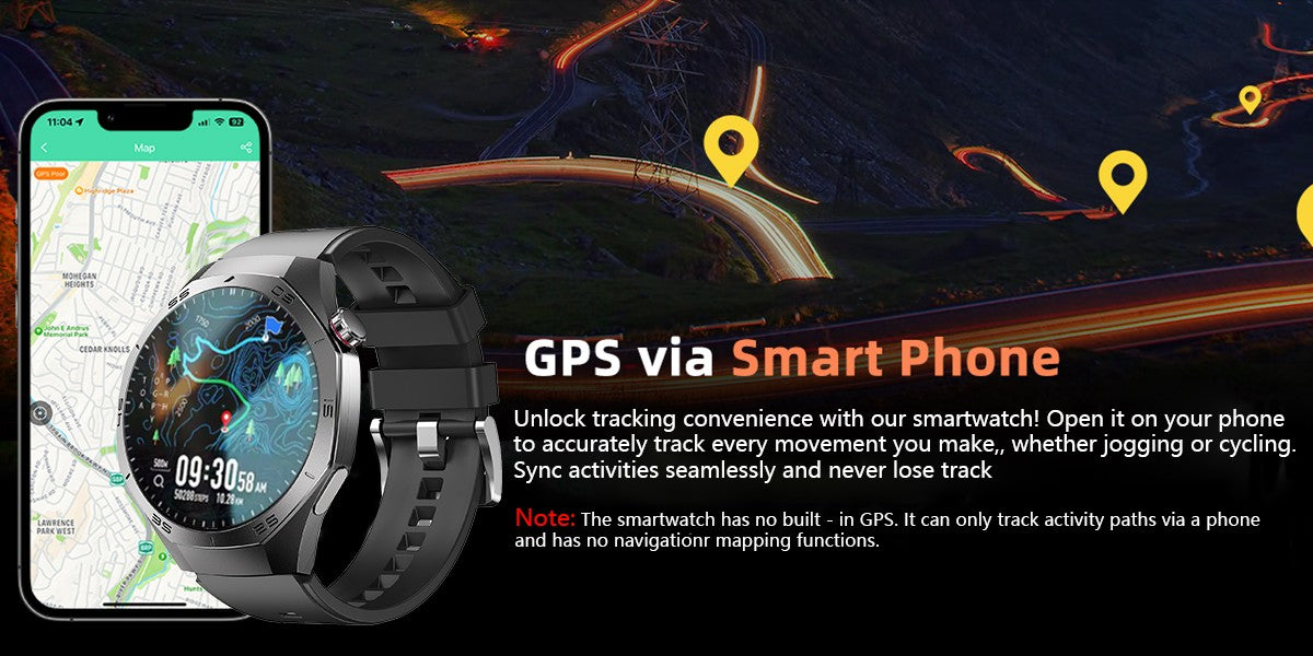Smartwatch GUHUAVMI GT5 Pro 2025 Masculino com Tela HD AMOLED, GPS, Monitor de Trajetória de Movimento, Frequência Cardíaca, Chamada Bluetooth e 1.52", IP68