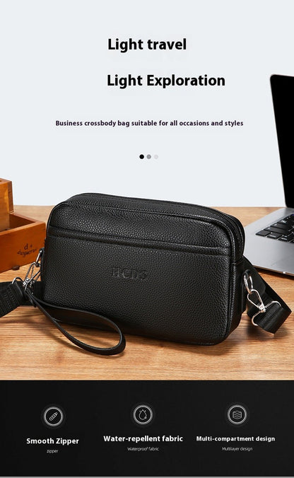 New Style Casual Men's Single Shoulder Bag - Portable Side-Hand Carrying Bag With Wrist Strap - Business-Style Crossbody Bag
